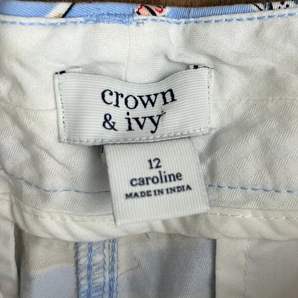 Crown and Ivy Light House Beach Patterned Shorts Sz 12 - Picture 5 of 8
